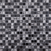 ASM 09 Мозаика Из камня и стекла Черно-серый камень и стекло 30x30 (чип 1.5x1.5)
